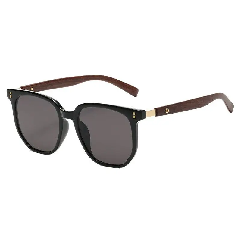 Vintage Wooden Pattern Sunglasses Korean Style Large Frame