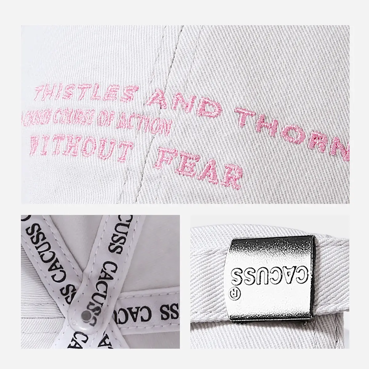 Women's White Embroidered Baseball Cap Sunshade - Image 5