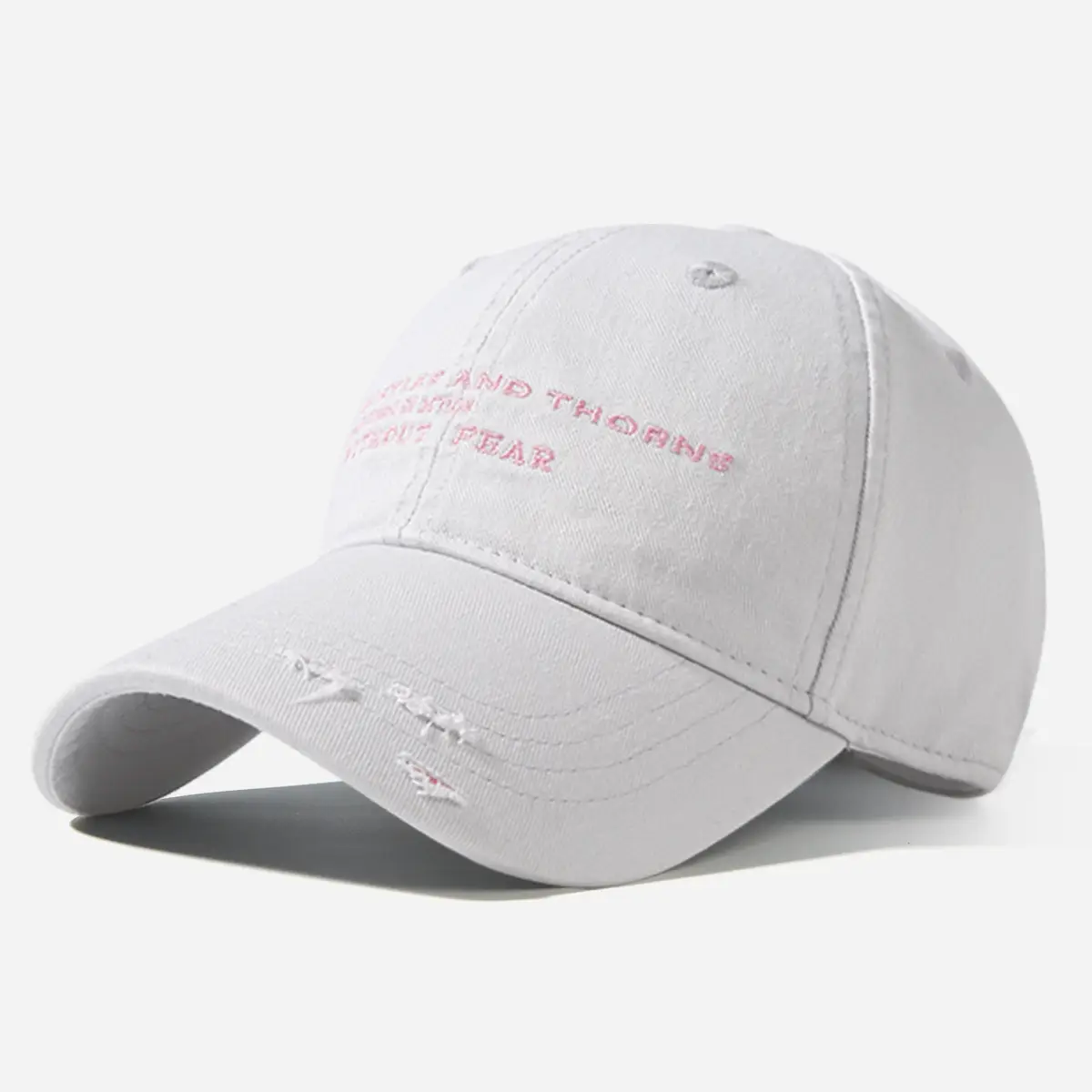 Women's White Embroidered Baseball Cap Sunshade - Image 6