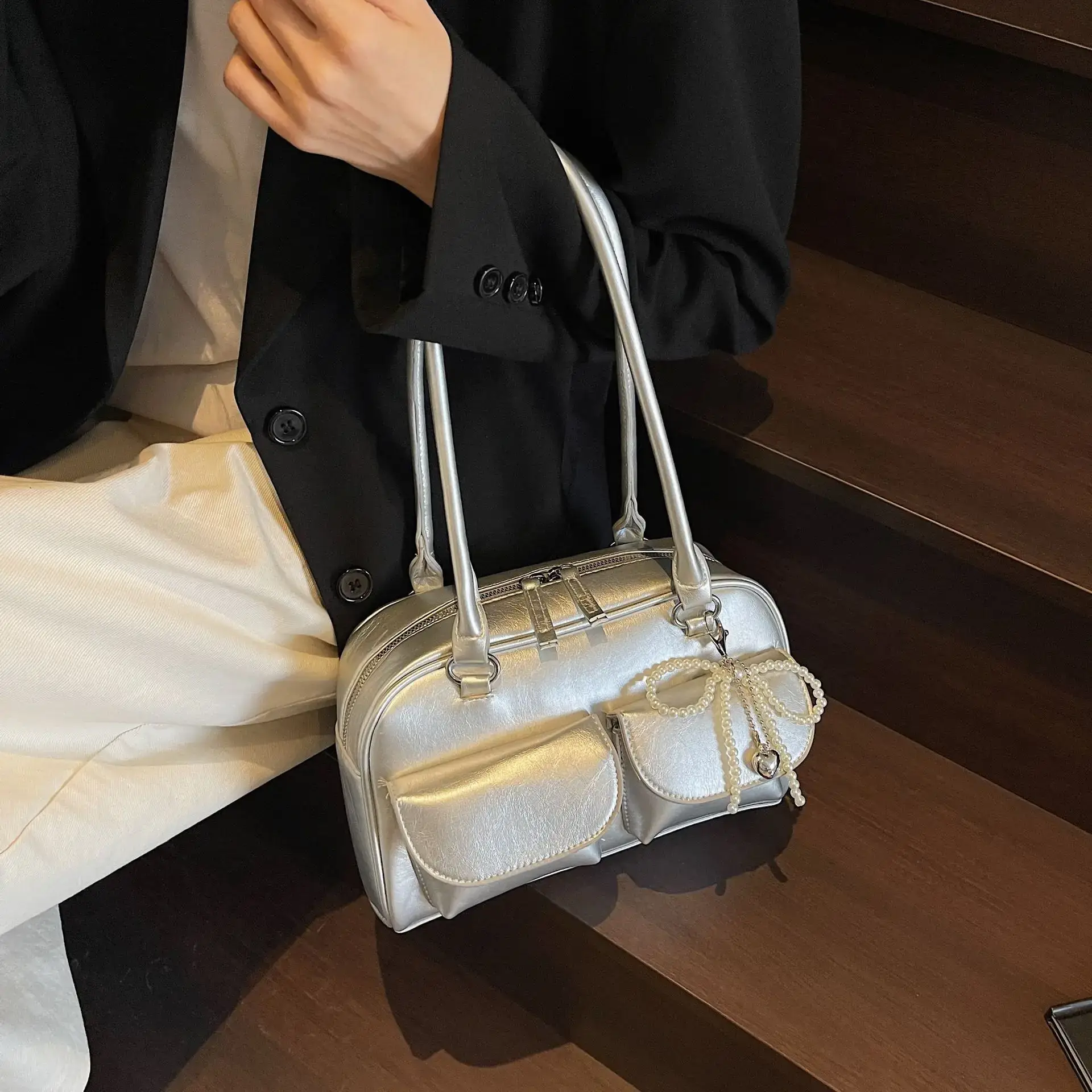 Silver Korean Style Shoulder Bag 2025 New - Image 7