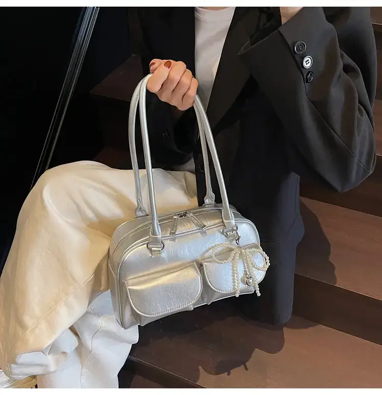 Silver Korean Style Shoulder Bag 2025 New — feature 17
