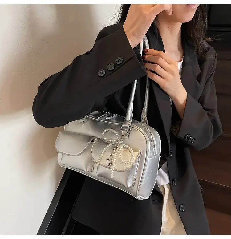 Silver Korean Style Shoulder Bag 2025 New — feature 20