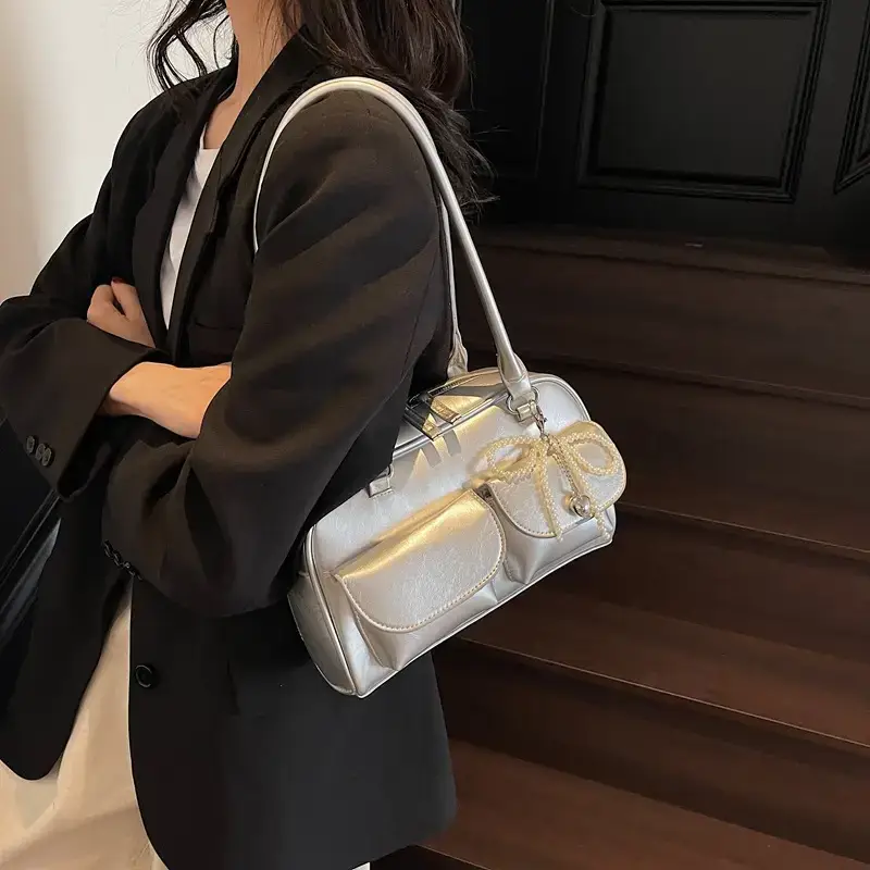 Silver Korean Style Shoulder Bag 2025 New - Image 2