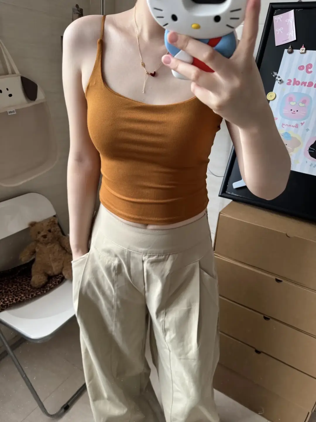 Upgraded Clothes Hanger with Simple Style Solid Color Camisole Latex Chest Pad Korean Style Ins Base Outer Wear Top for Women