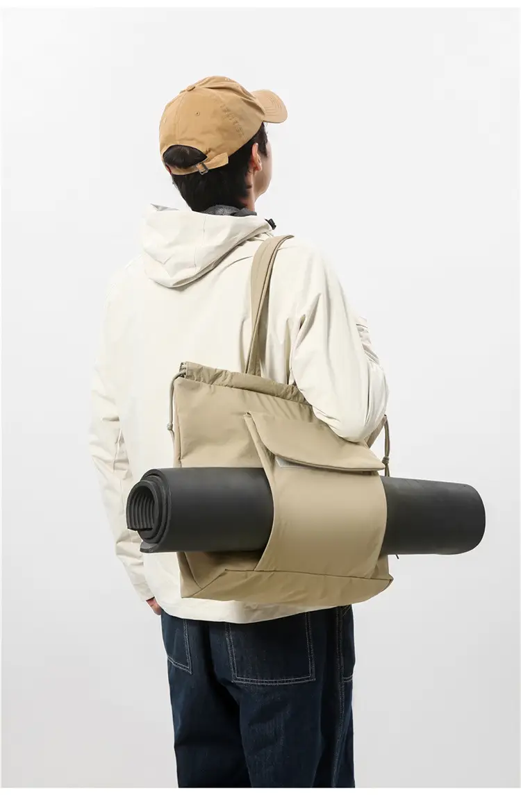 Simple Drawstring Shoulder Bag for Men Light Pink 2025 — feature 16