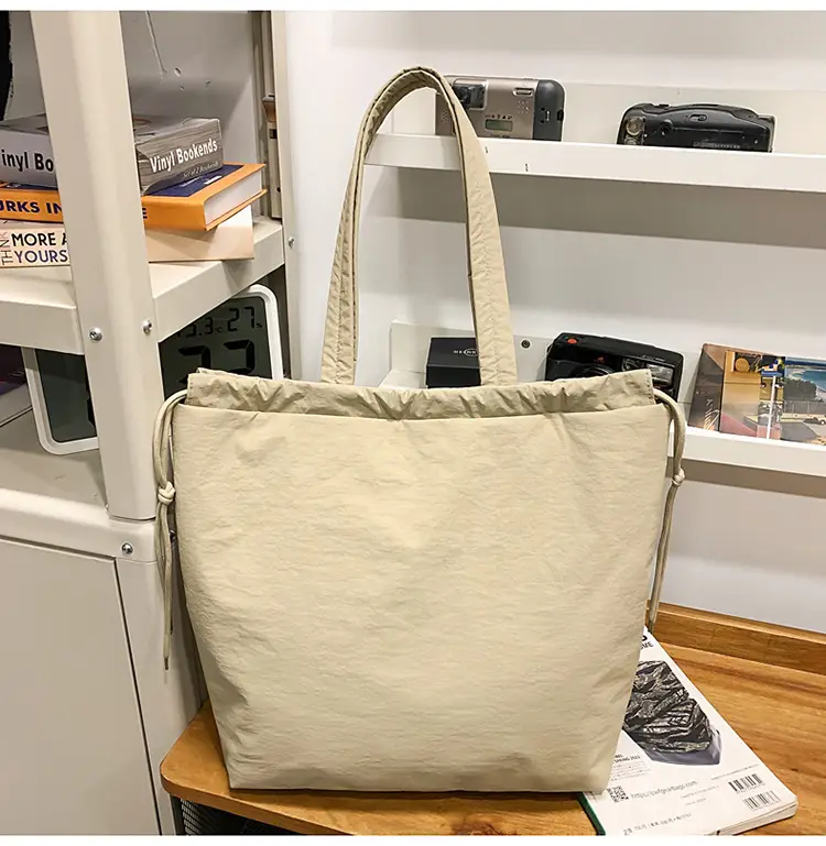 Simple Drawstring Shoulder Bag for Men Light Pink 2025 — feature 35