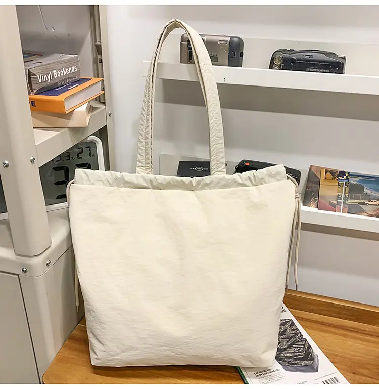Simple Drawstring Shoulder Bag for Men Light Pink 2025 — feature 37