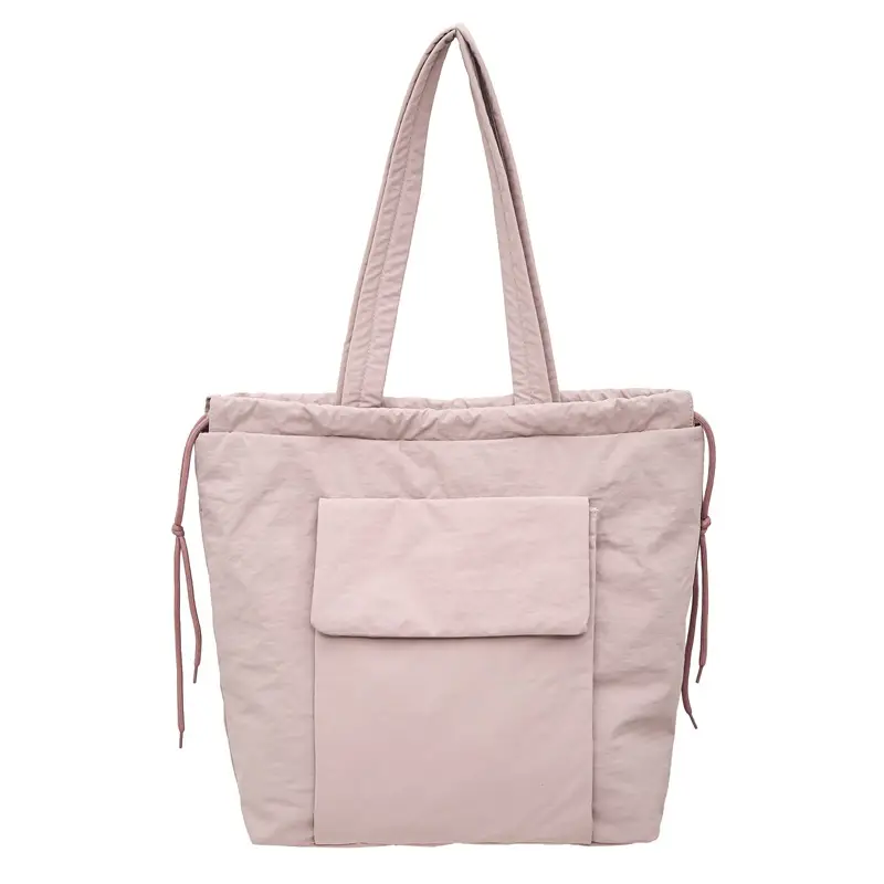 Simple Drawstring Shoulder Bag for Men Light Pink 2025 — feature 49