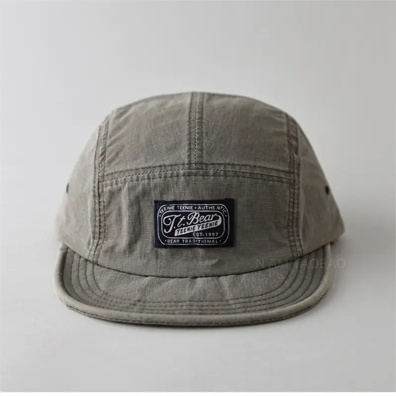 Vintage Distressed Patchwork Baseball Cap Brown American Style - Image 7