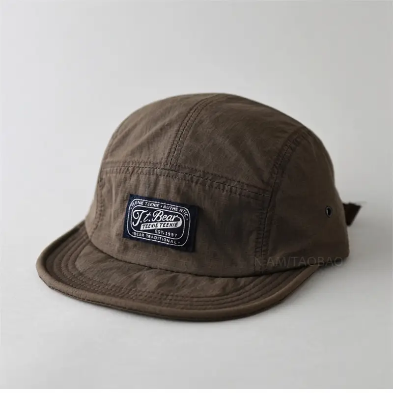 Vintage Distressed Patchwork Baseball Cap Brown American Style - Image 8