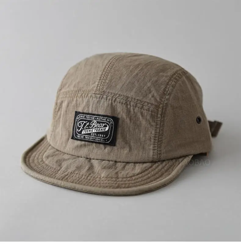 Vintage Distressed Patchwork Baseball Cap Brown American Style — feature 1
