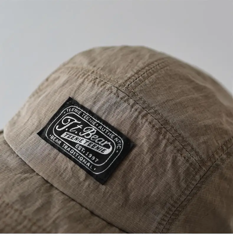 Vintage Distressed Patchwork Baseball Cap Brown American Style — feature 13