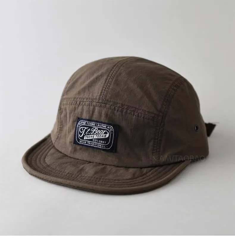 Vintage Distressed Patchwork Baseball Cap Brown American Style — feature 5