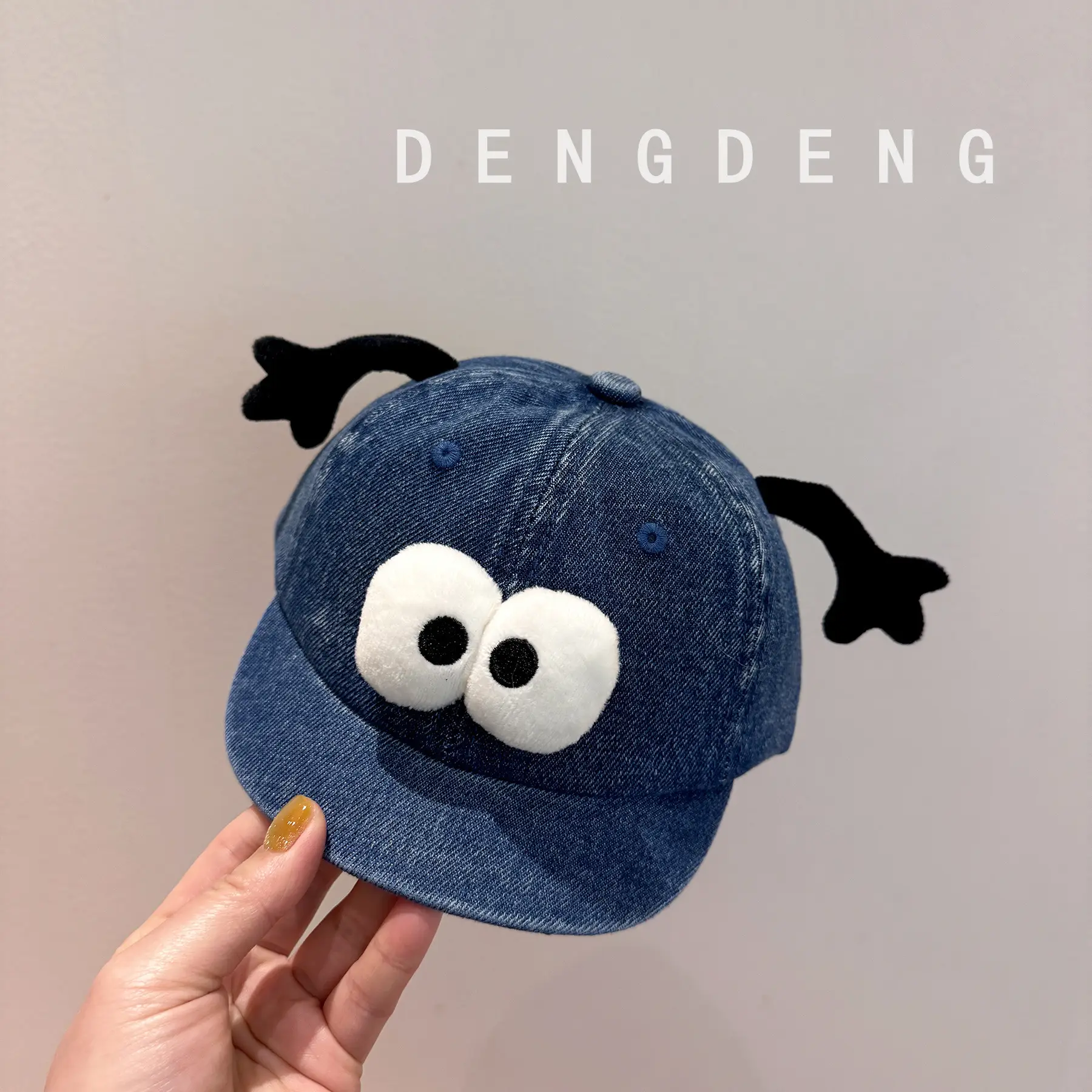 Cute Ghost Baby Cap for Boys Girls Super Cute Wash Denim