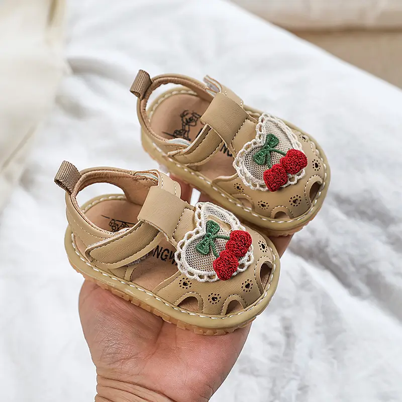 Princess Baby Sandals for Girls with Heart Embroidery