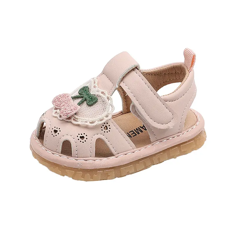 Princess Baby Sandals for Girls with Heart Embroidery