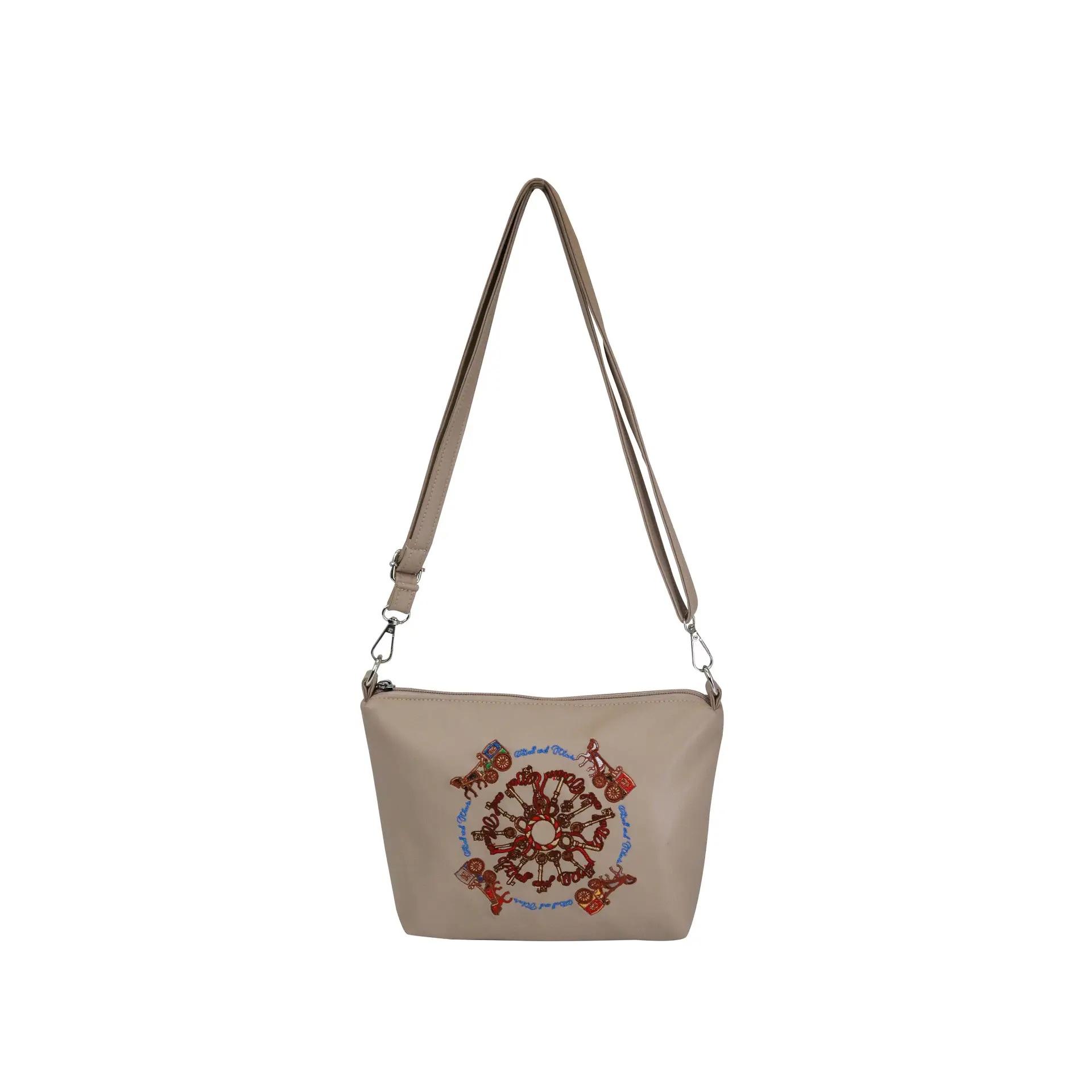 Black Embroidered Shoulder Bag for Women Autumn Winter