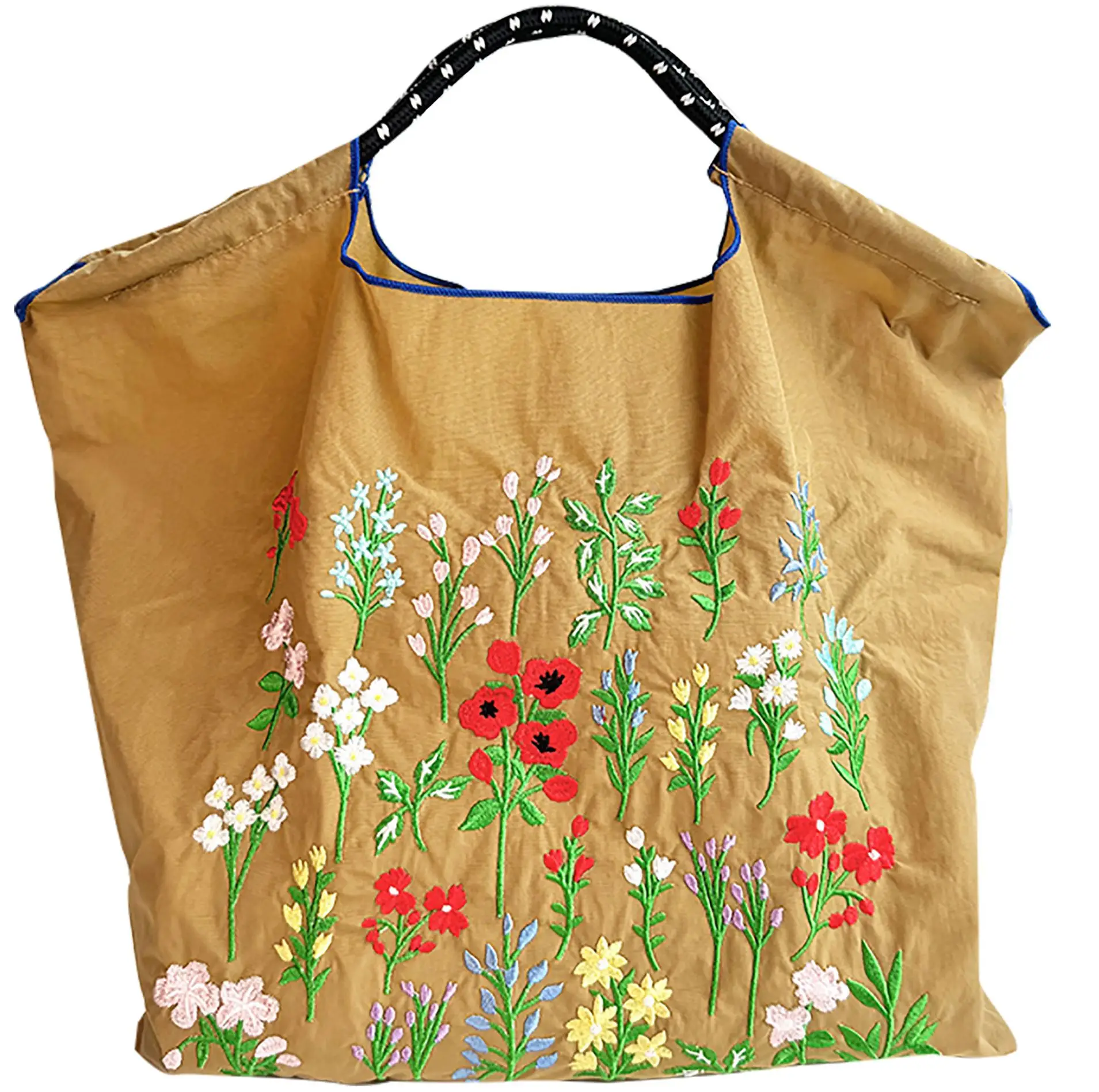 Black Embroidered Shoulder Bag for Women Autumn Winter