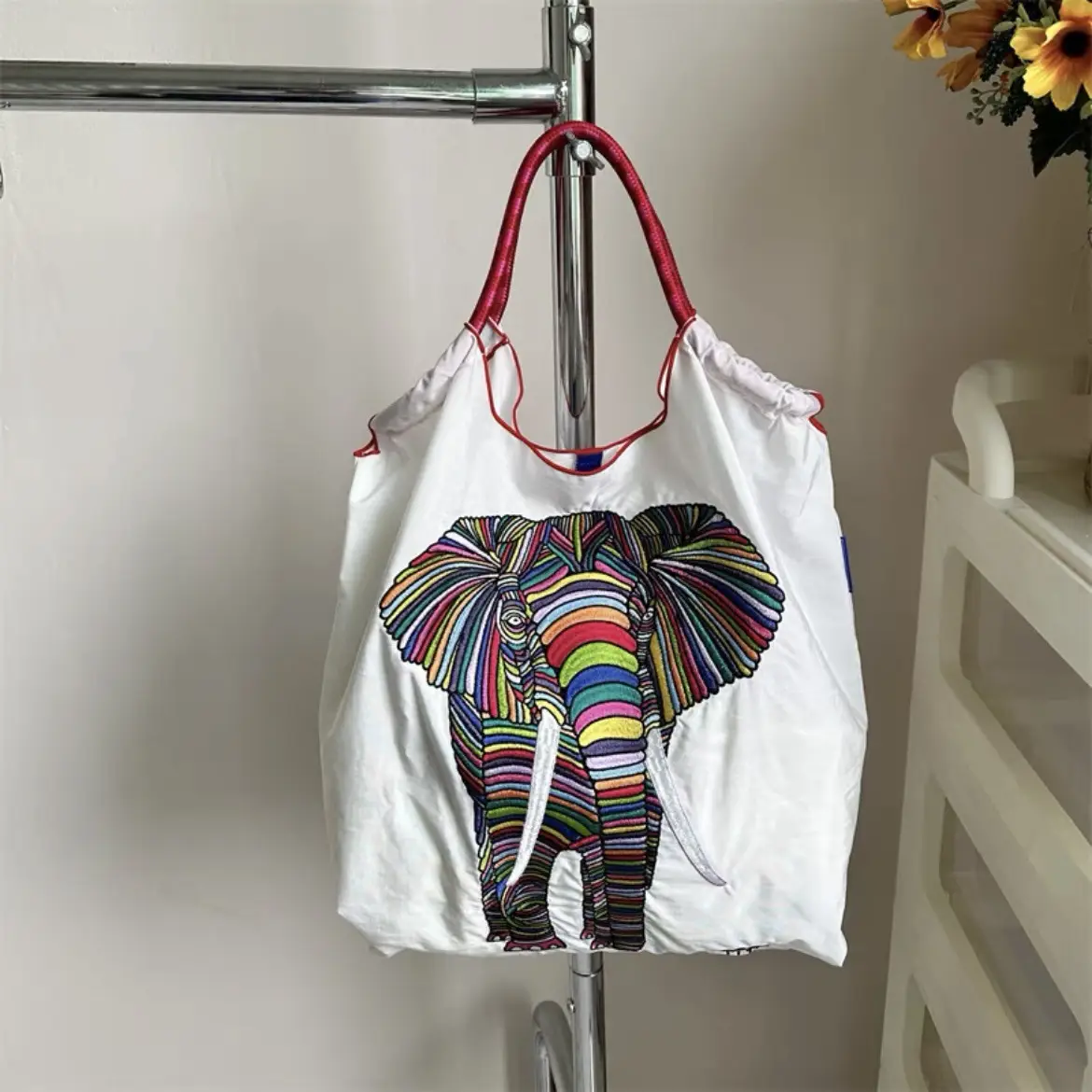 Black Embroidered Shoulder Bag for Women Autumn Winter