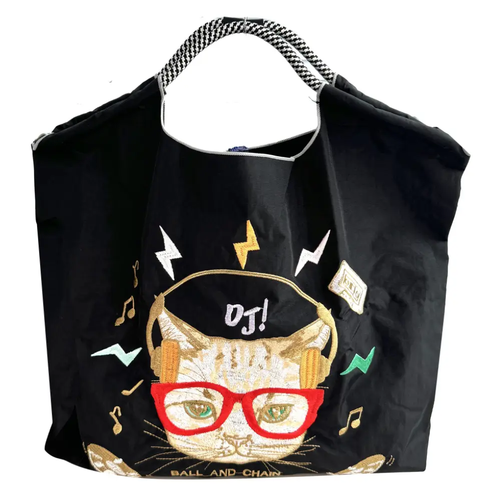 Black Embroidered Shoulder Bag for Women Autumn Winter