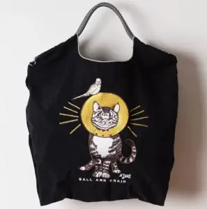 Black Embroidered Shoulder Bag for Women Autumn Winter