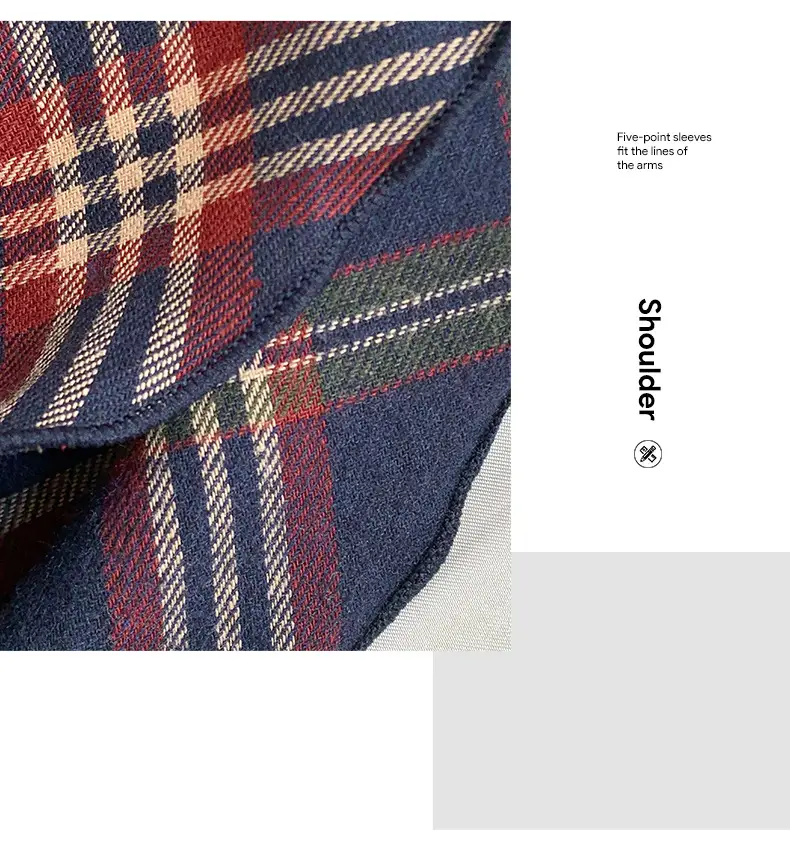 Women Plaid Neck Scarf Triangle Waistband Retro All-match — feature 10