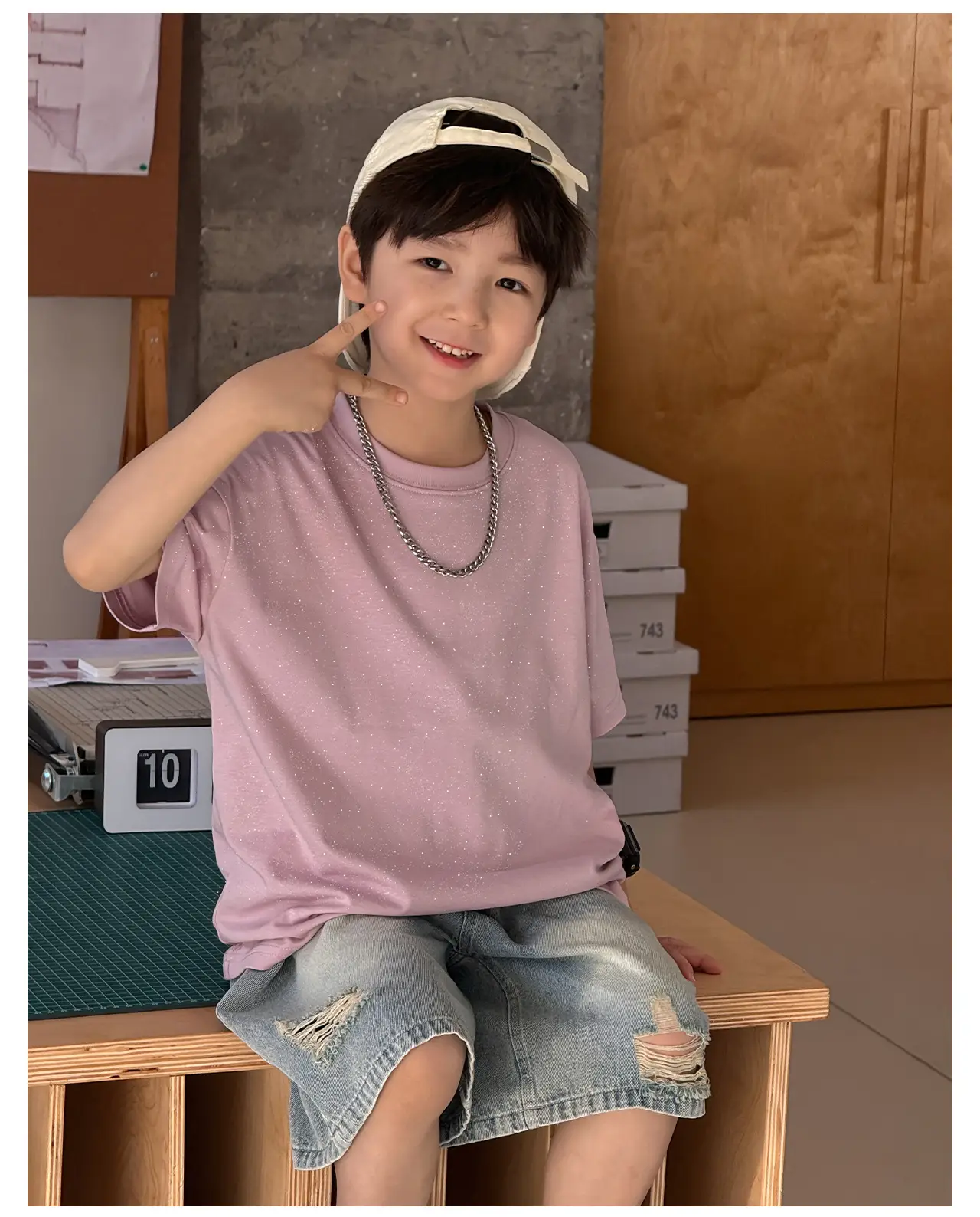Children's 2025 Cool T-Shirt Silver All-match Short Sleeve — feature 15
