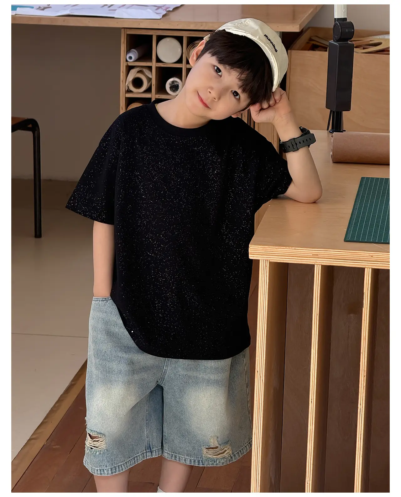 Children's 2025 Cool T-Shirt Silver All-match Short Sleeve — feature 37