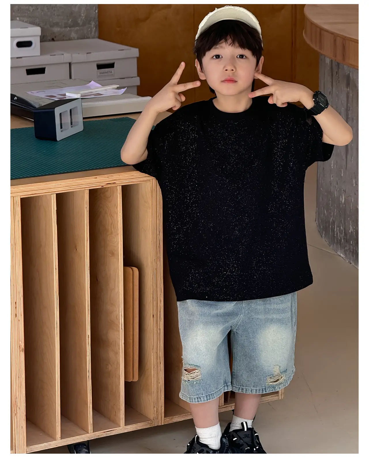 Children's 2025 Cool T-Shirt Silver All-match Short Sleeve — feature 38