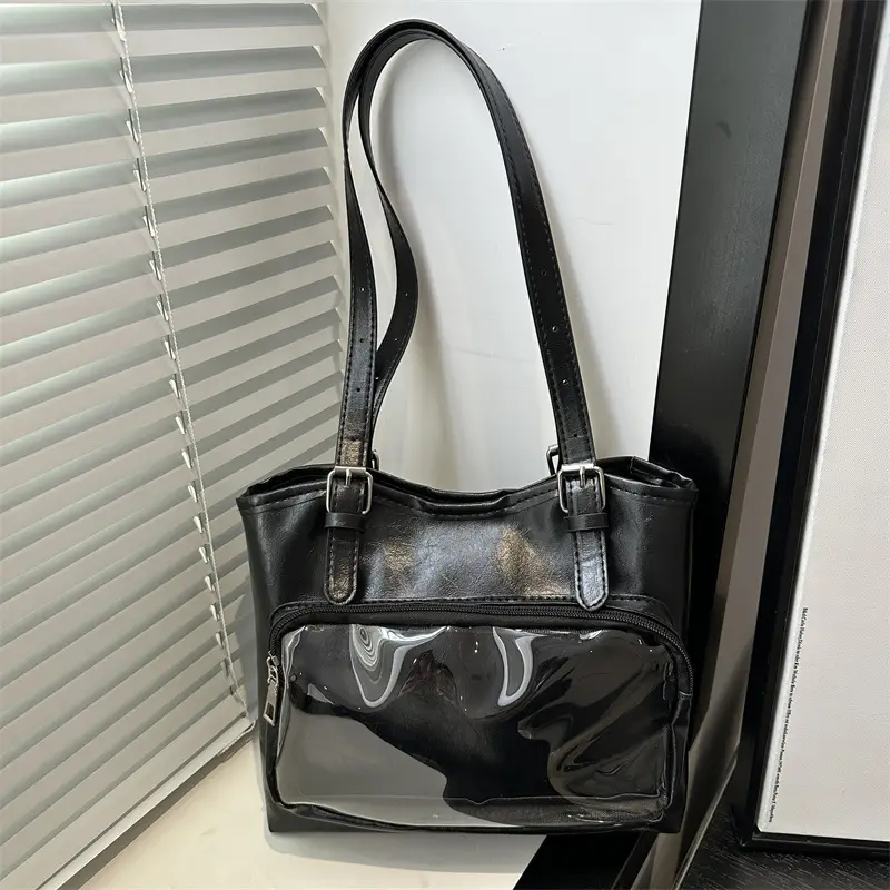 Black Japanese Pain Commuter Shoulder Tote Bag for Women - Image 2