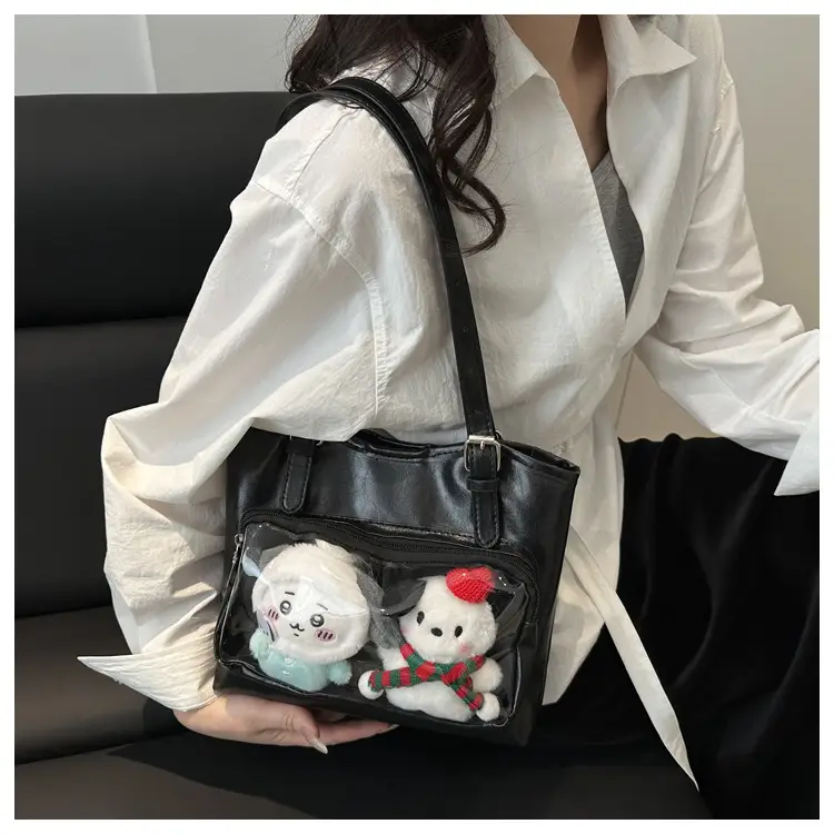 Black Japanese Pain Commuter Shoulder Tote Bag for Women — feature 14