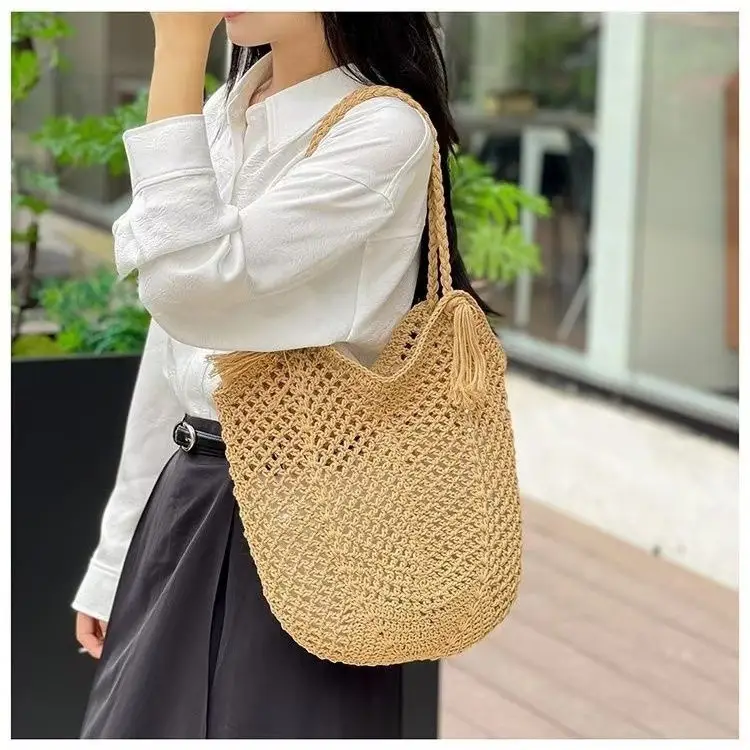 Hand-Woven Cotton Tassel Shoulder Bag for Women — feature 1