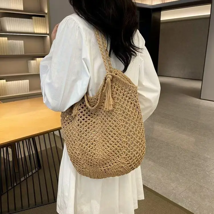 Hand-Woven Cotton Tassel Shoulder Bag for Women — feature 2