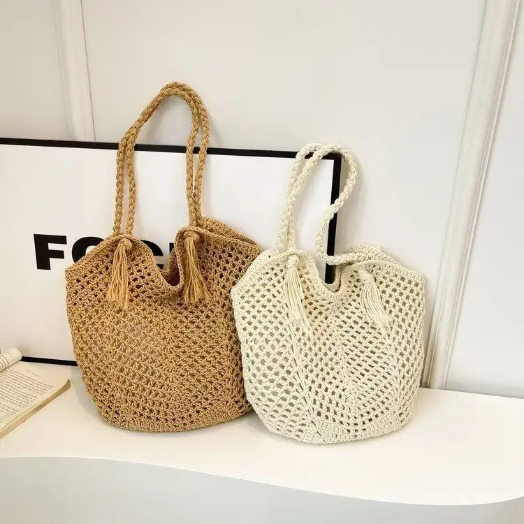 Hand-Woven Cotton Tassel Shoulder Bag for Women — feature 6