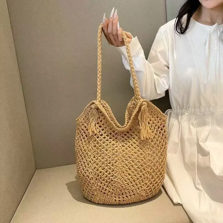 Hand-Woven Cotton Tassel Shoulder Bag for Women — feature 7