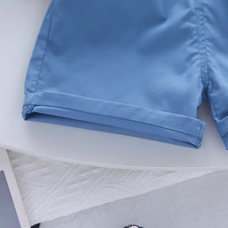 Children's Elephant T-Shirt Shorts Set Blue White 3Y — feature 13