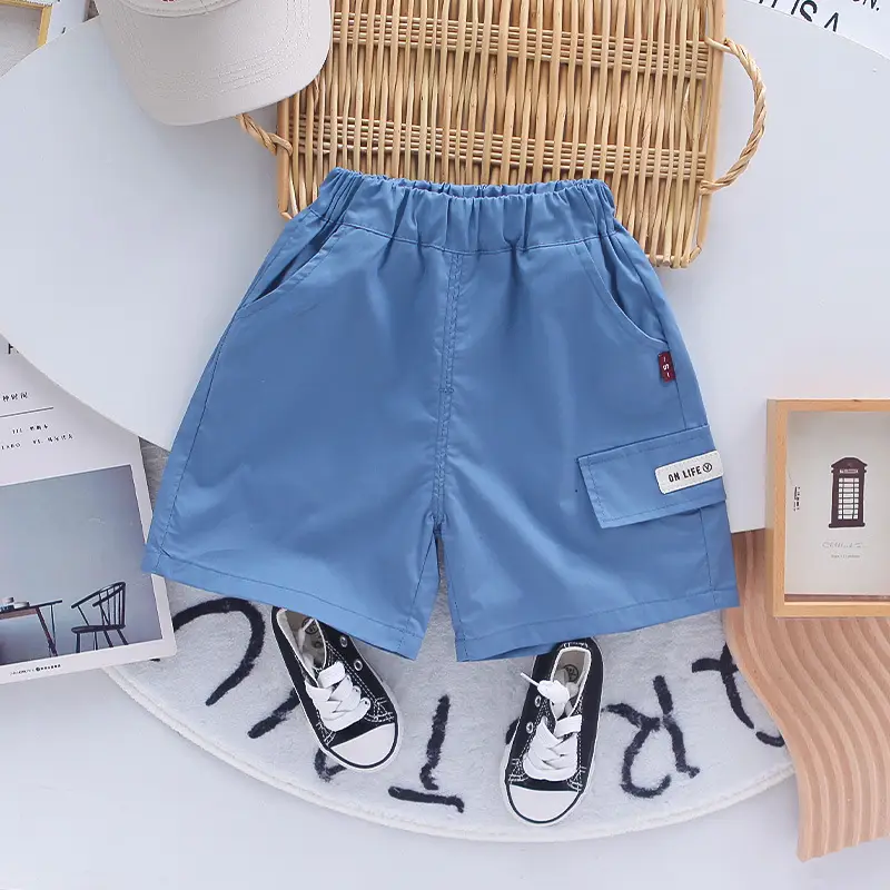 Children's Elephant T-Shirt Shorts Set Blue White 3Y — feature 7