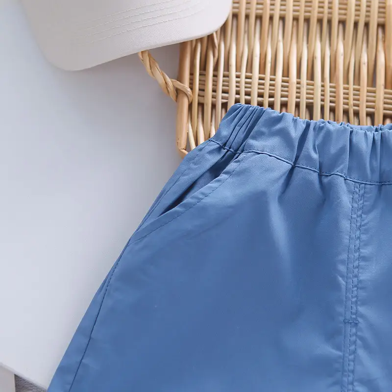 Children's Elephant T-Shirt Shorts Set Blue White 3Y — feature 9