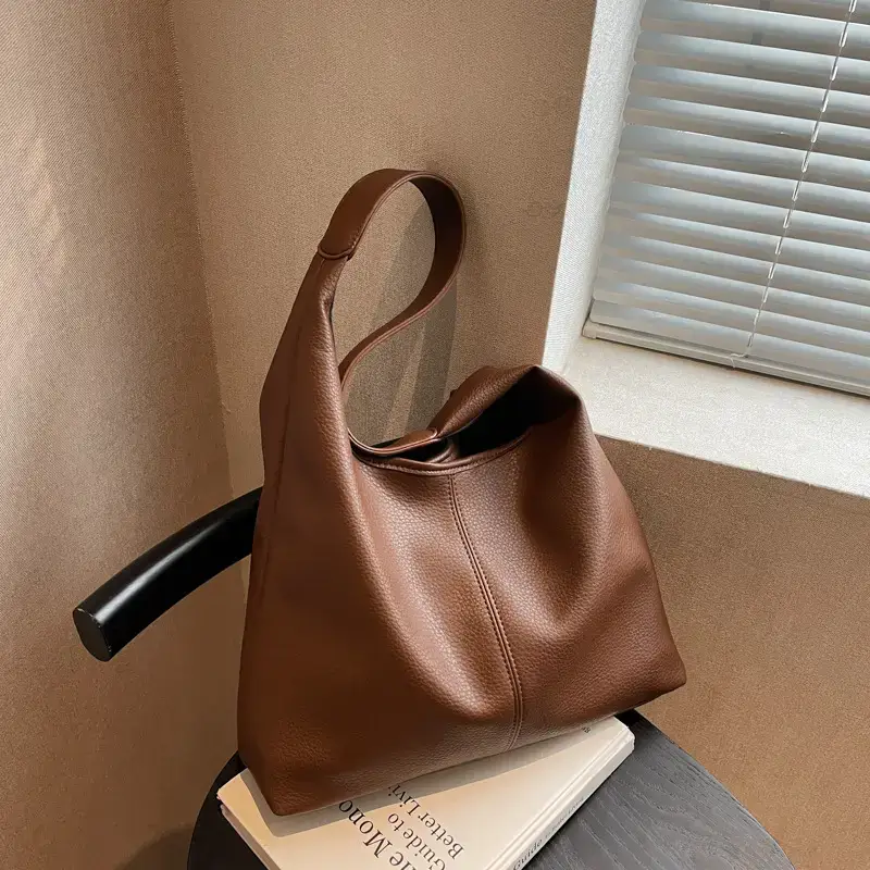Brown Leather Bucket Bag for Women 2023 - Image 5