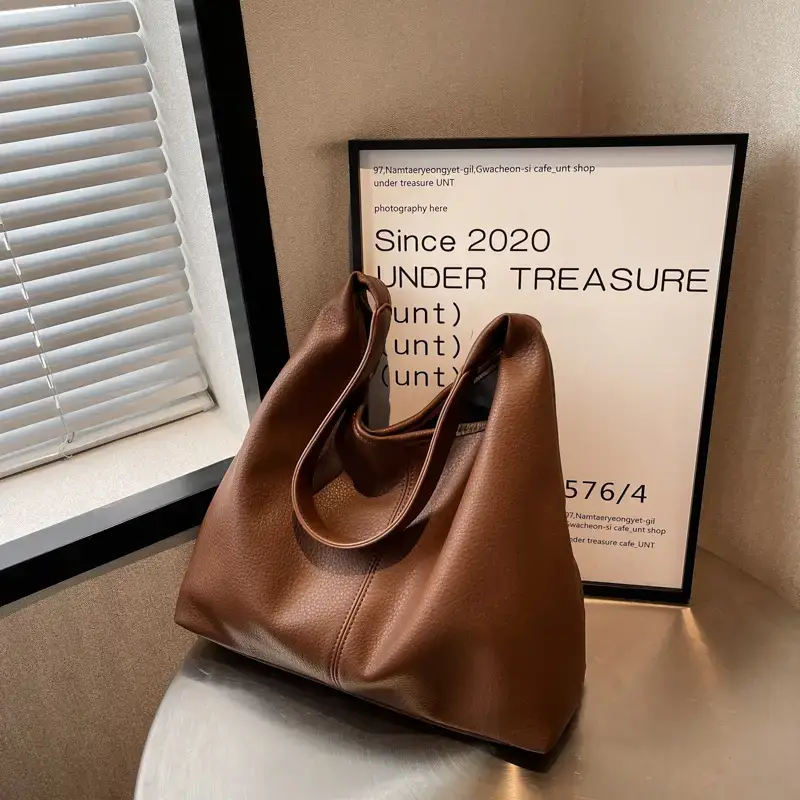 Brown Leather Bucket Bag for Women 2023 - Image 6