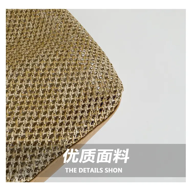 Woven Handbag Gold Handle Large Capacity Tote Bag — feature 5