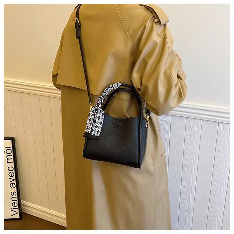 Black Soft Leather Bucket Bag for Women 2024 New Arrival — feature 12