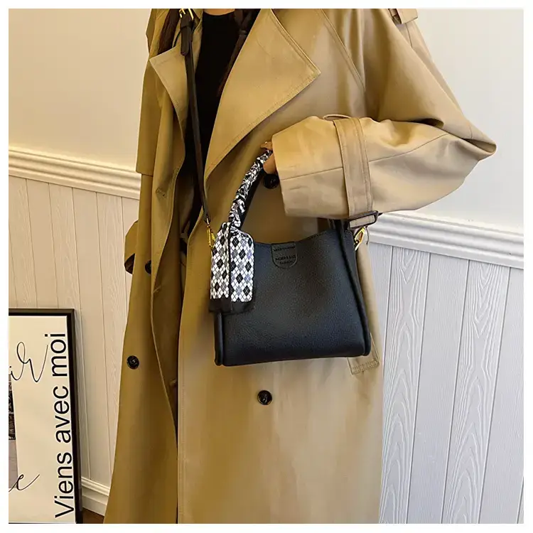 Black Soft Leather Bucket Bag for Women 2024 New Arrival — feature 13