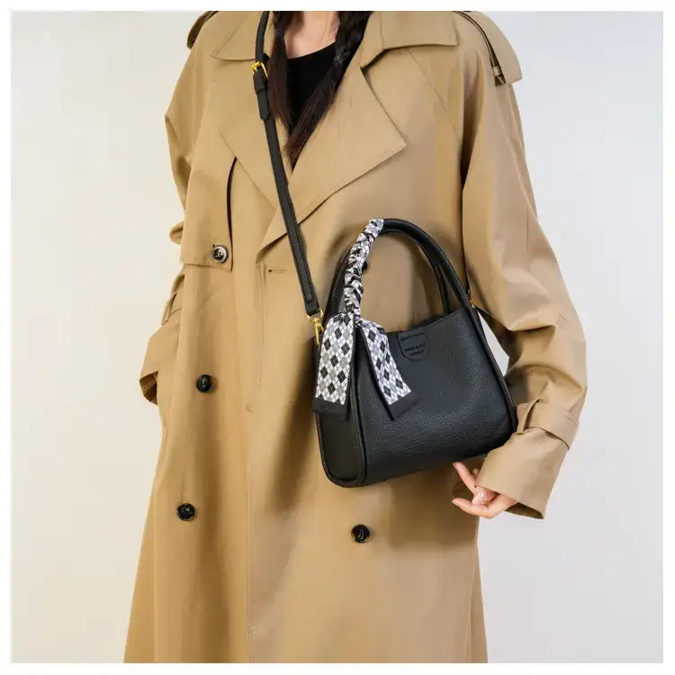 Black Soft Leather Bucket Bag for Women 2024 New Arrival — feature 33