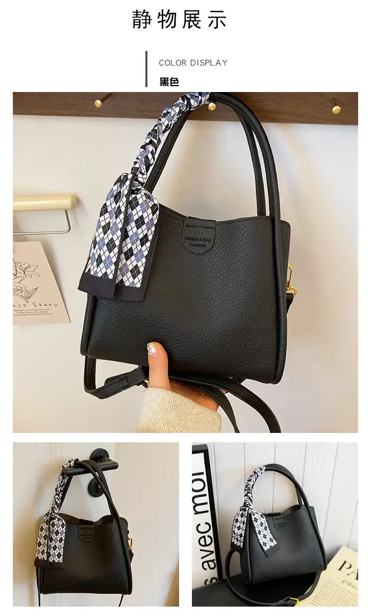 Black Soft Leather Bucket Bag for Women 2024 New Arrival — feature 34