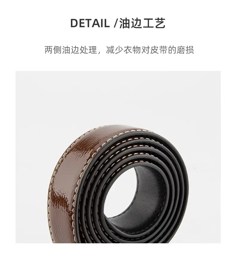 Women's Genuine Leather Belt with Gold Buckle β feature 7
