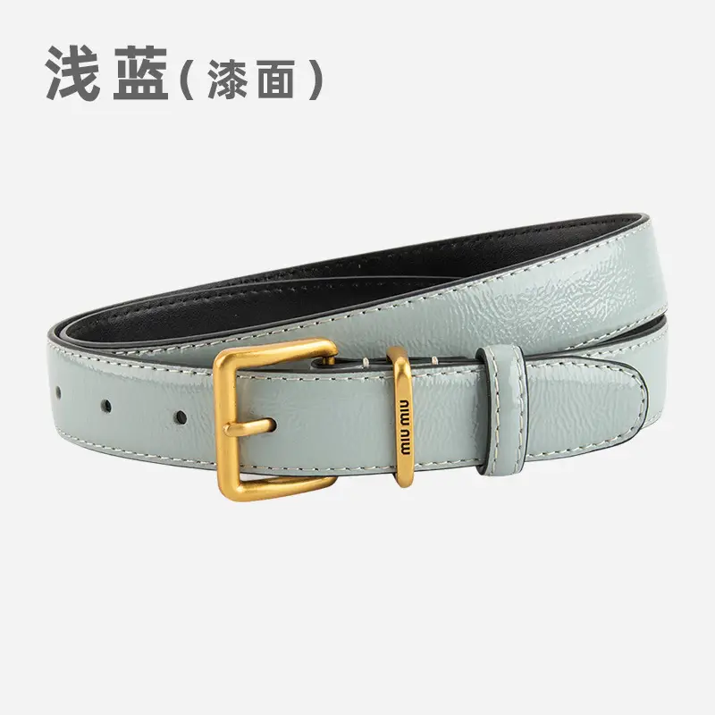 Women's Genuine Leather Belt with Gold Buckle - Image 10