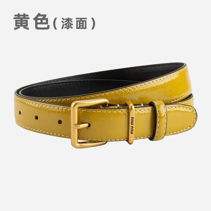 Women's Genuine Leather Belt with Gold Buckle - Image 4
