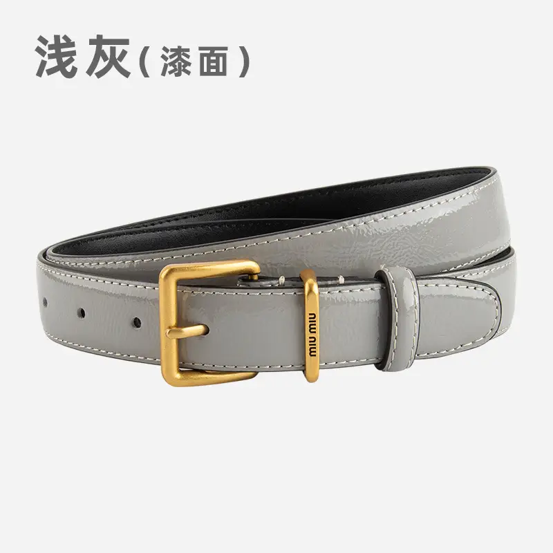 Women's Genuine Leather Belt with Gold Buckle - Image 9