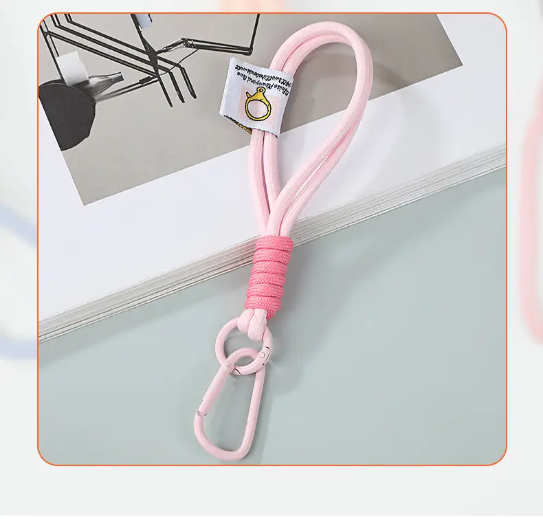 New Mobile Phone Lanyard Short Wrist Lanyard Hand-woven All-match Water Cup Lanyard Simple Color Matching Keychain Lanyard — feature 12
